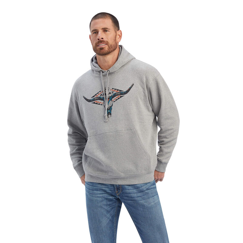 Ariat Sweatshirt Herren - Horns Southwest Grau ( KHCBU-7219 )